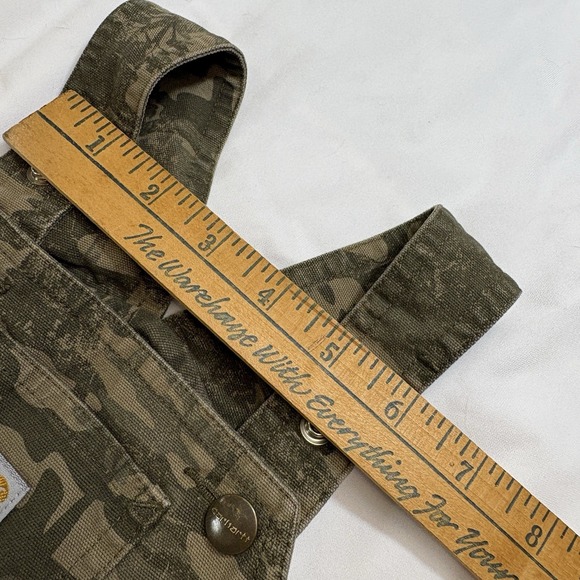 Carhartt Baby 12M Camo Bib Short Overalls CG8913 5.4oz Canvas Western Cowboy - Picture 9 of 9